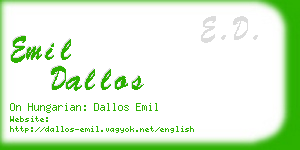 emil dallos business card